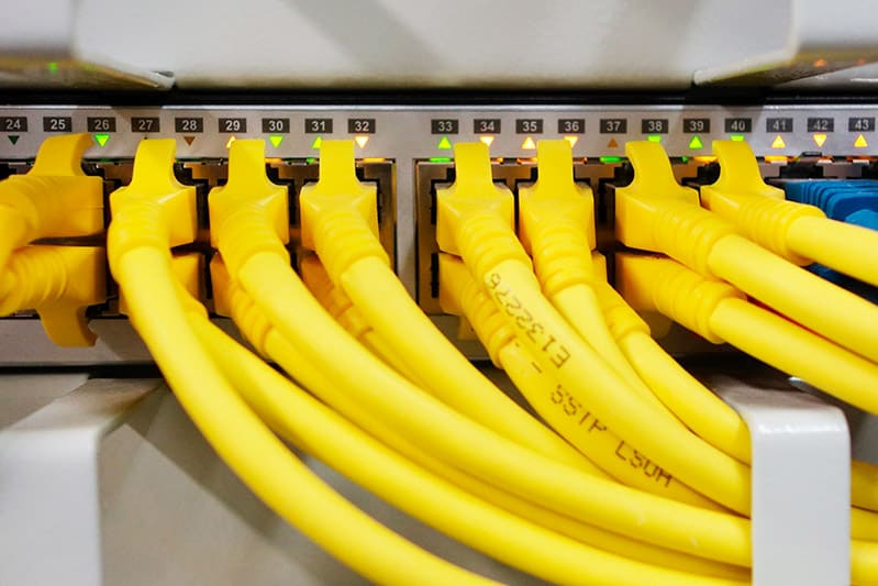 cables and router for business network